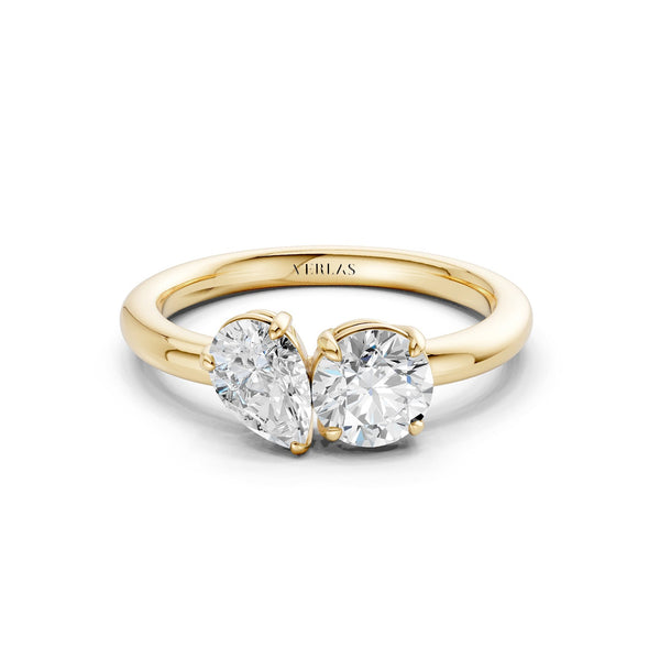 Pear Round Toi-et-Moi Ring