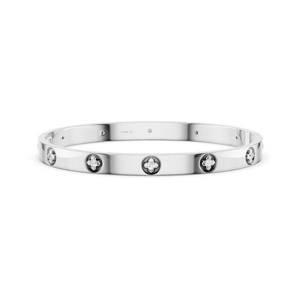 La Fleur 12-Diamonds 5mm Round Bangle