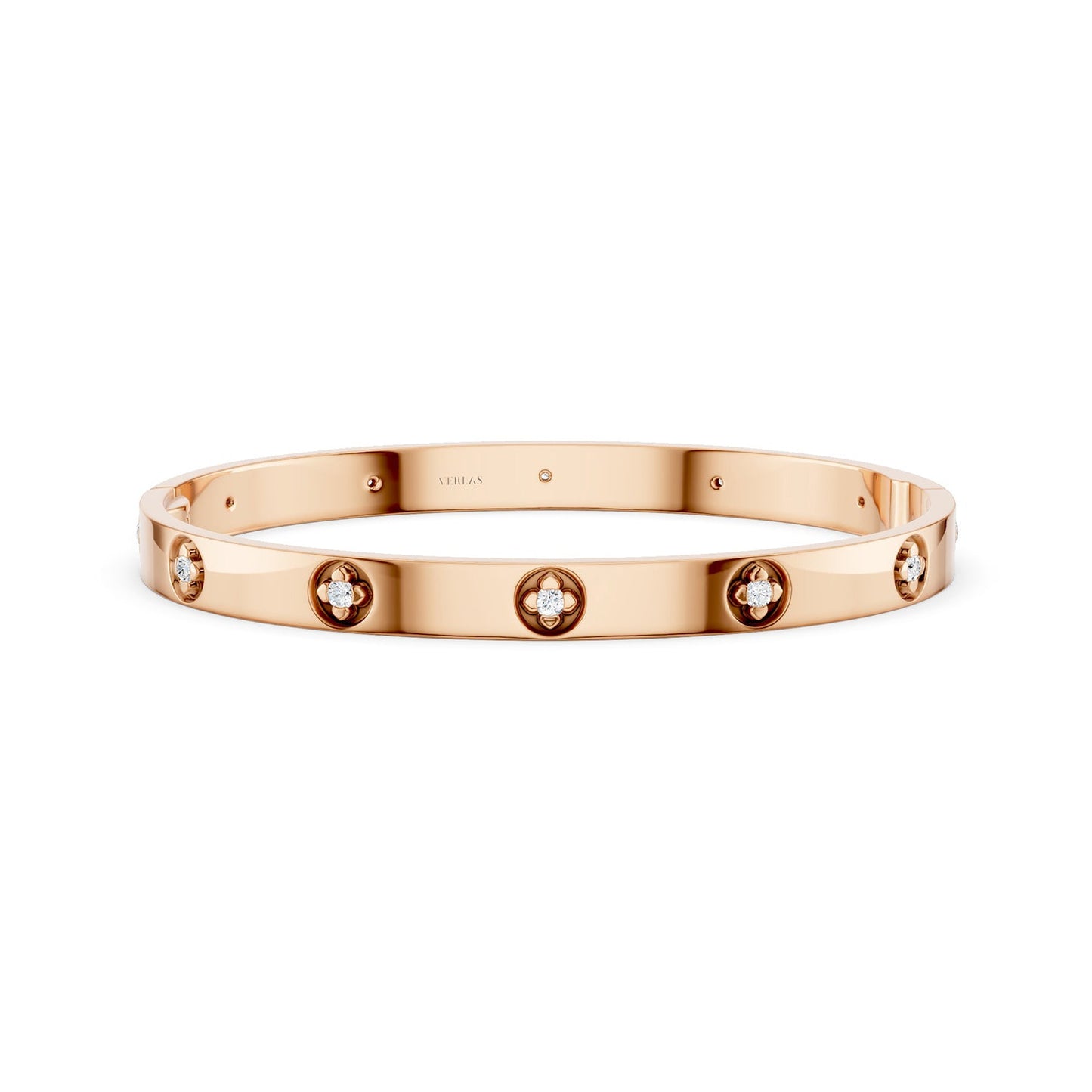 La Fleur 12-Diamonds 5mm Round Bangle