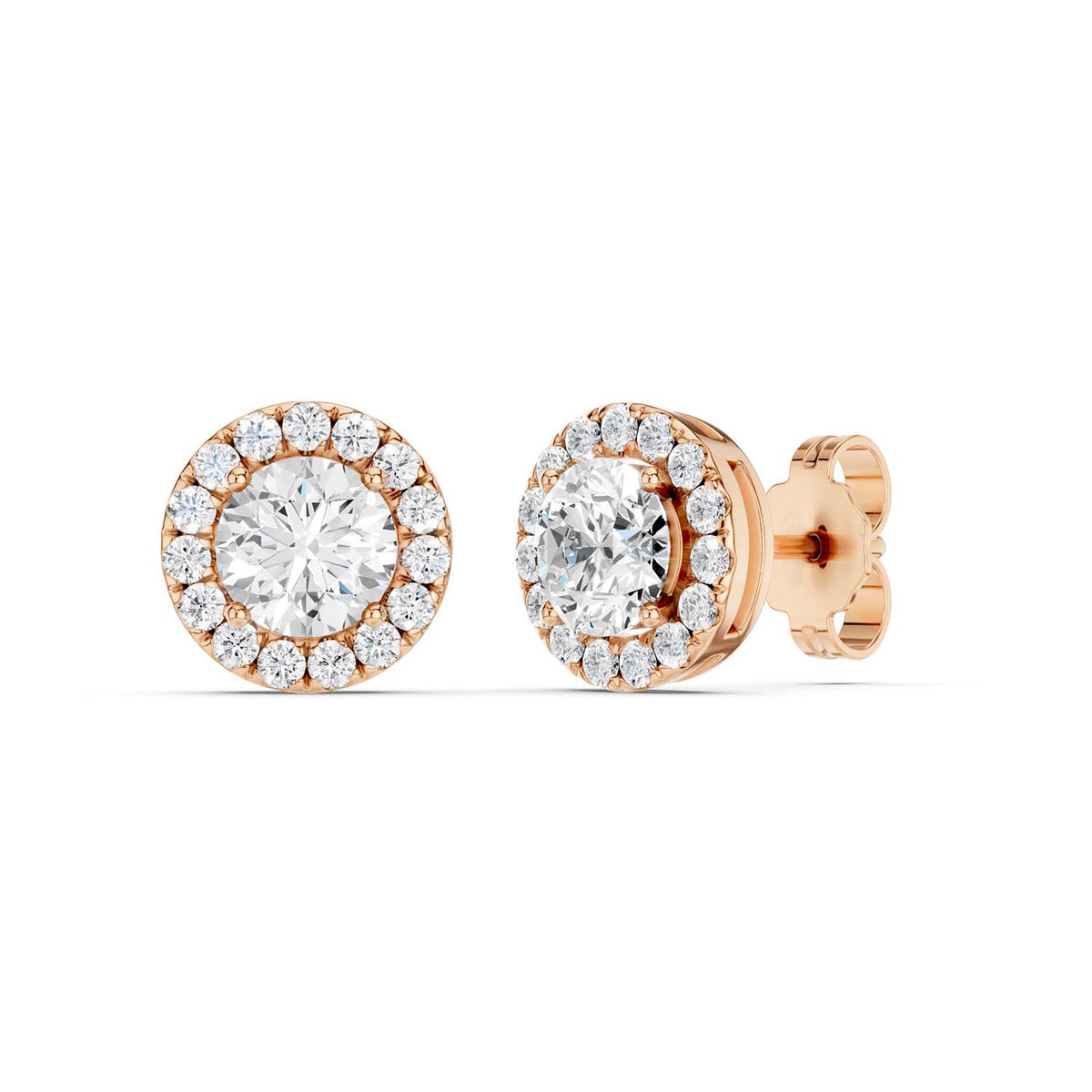 Luxe Round-Cut Halo Studs