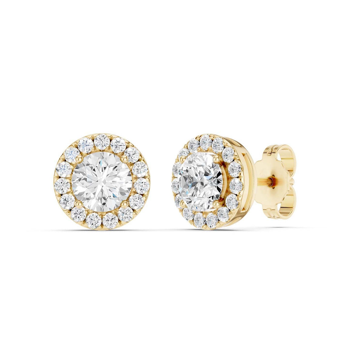 Luxe Round-Cut Halo Studs