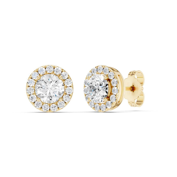 Luxe Round-Cut Halo Studs