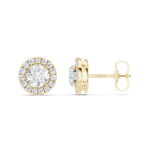 Luxe Round-Cut Halo Studs