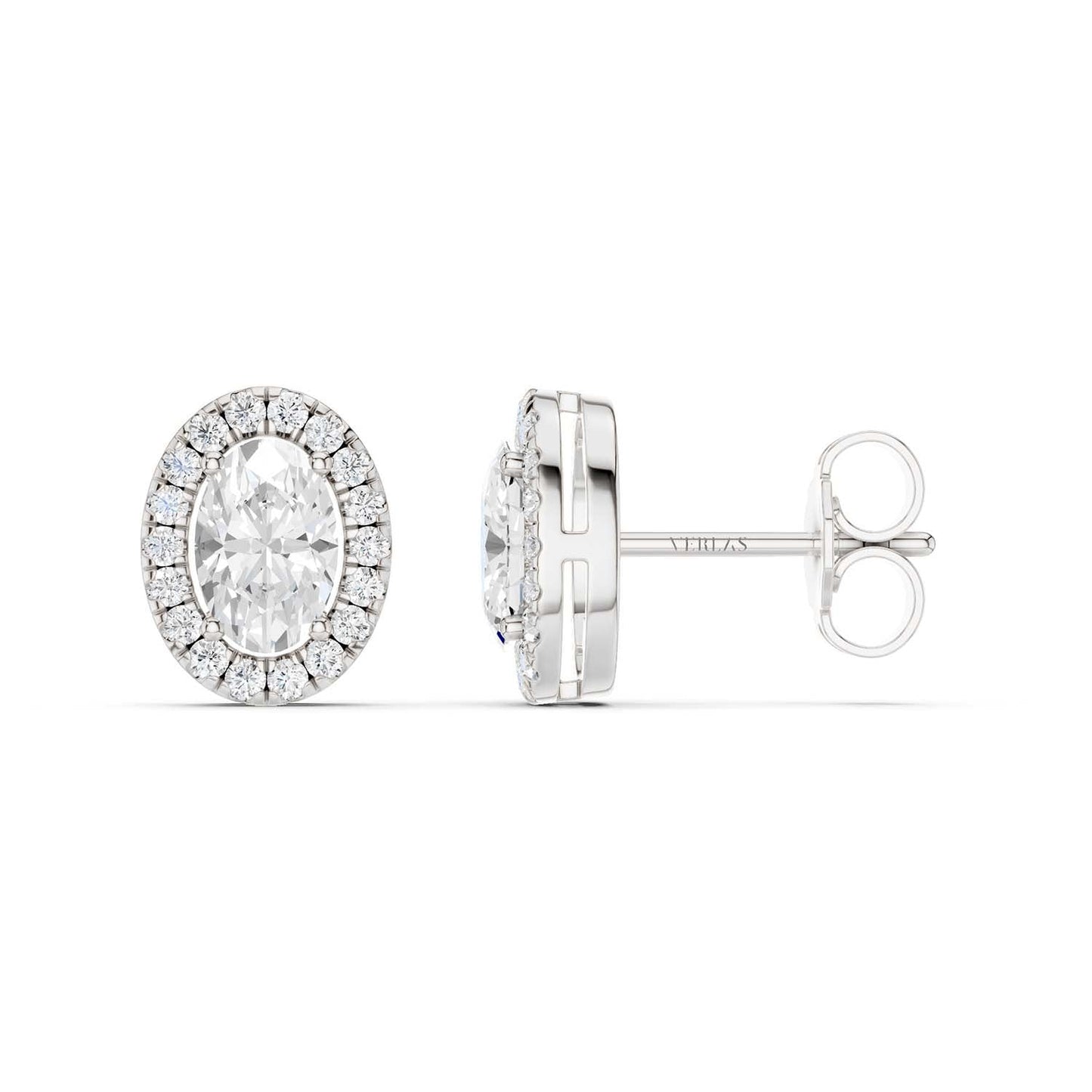 Oval-Cut Halo Studs
