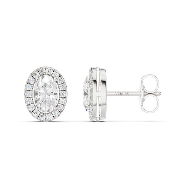 Oval-Cut Halo Studs