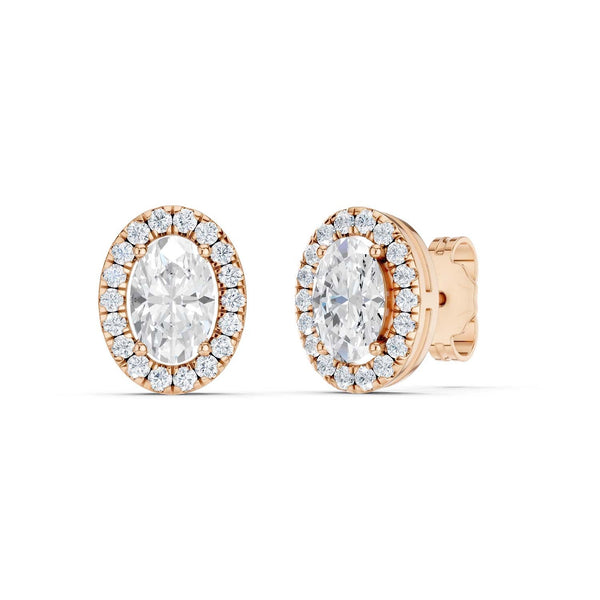Oval-Cut Halo Studs