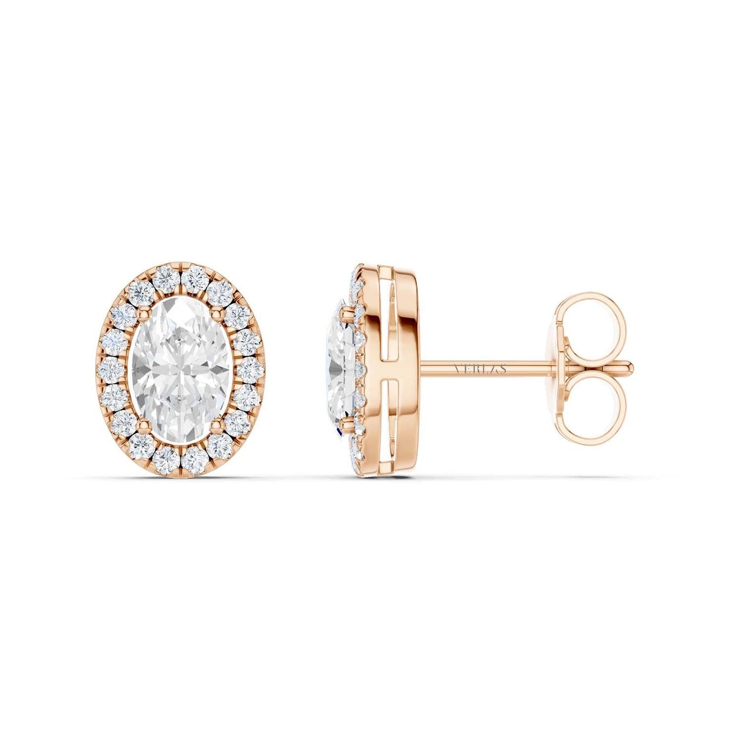 Oval-Cut Halo Studs