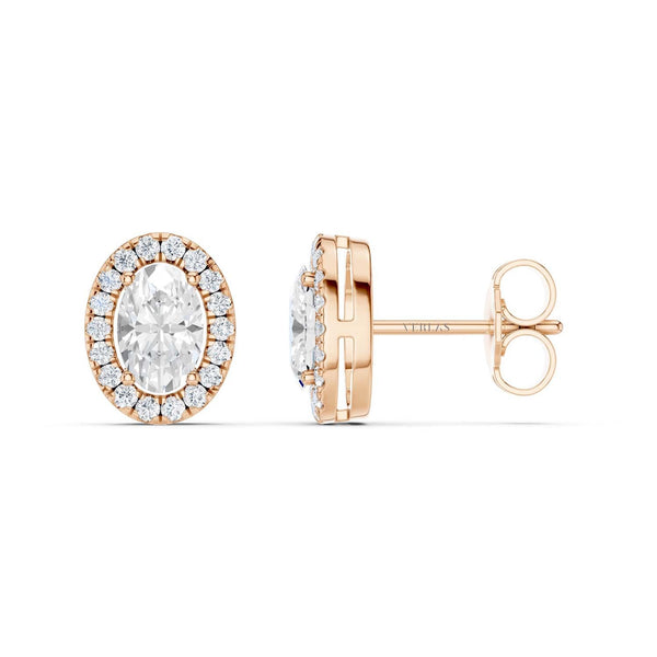 Oval-Cut Halo Studs