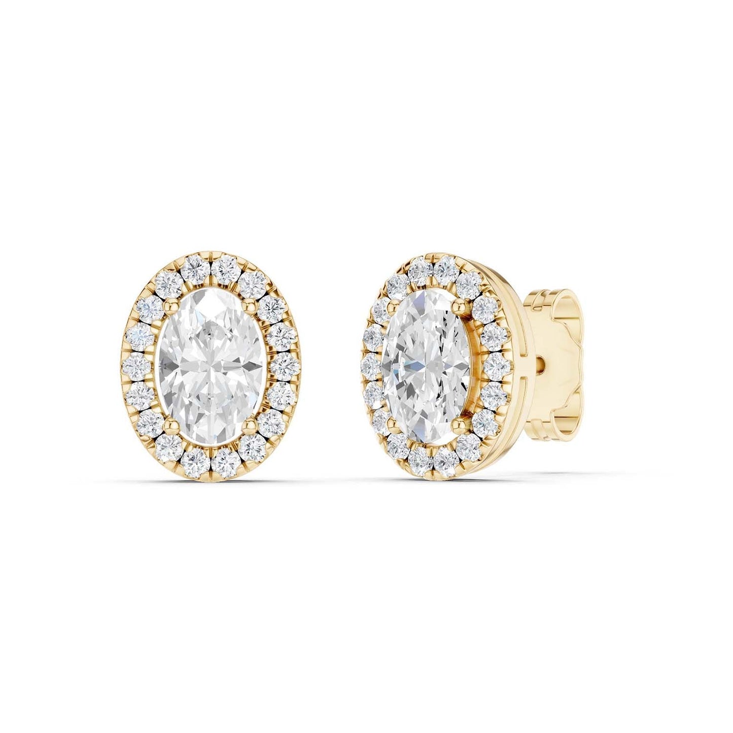 Oval-Cut Halo Studs