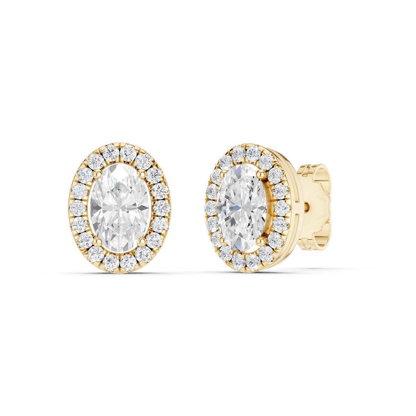 Oval-Cut Halo Studs