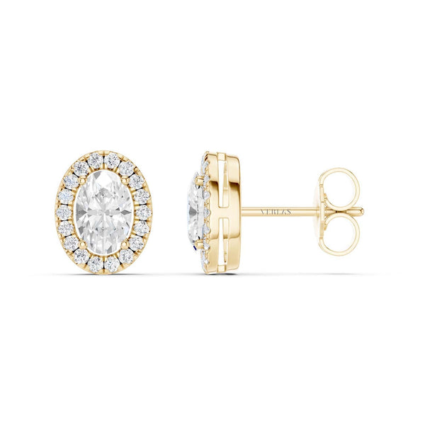 Oval-Cut Halo Studs