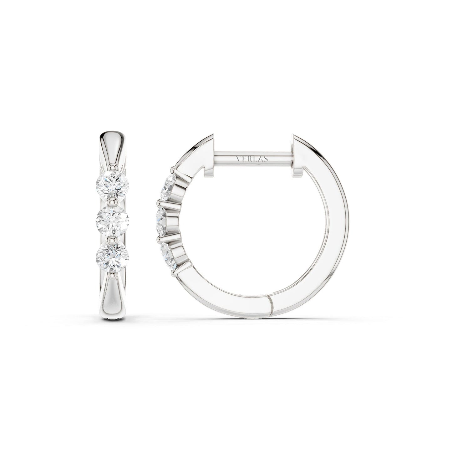 Everyday Tri-stone Hoops