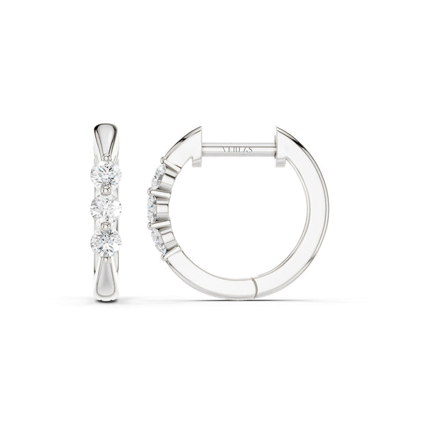 Everyday Tri-stone Hoops
