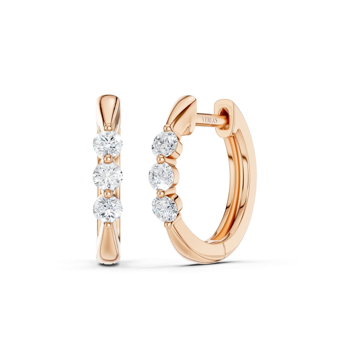 Everyday Tri-stone Hoops