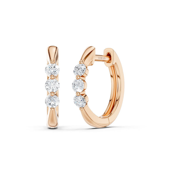 Everyday Tri-stone Hoops