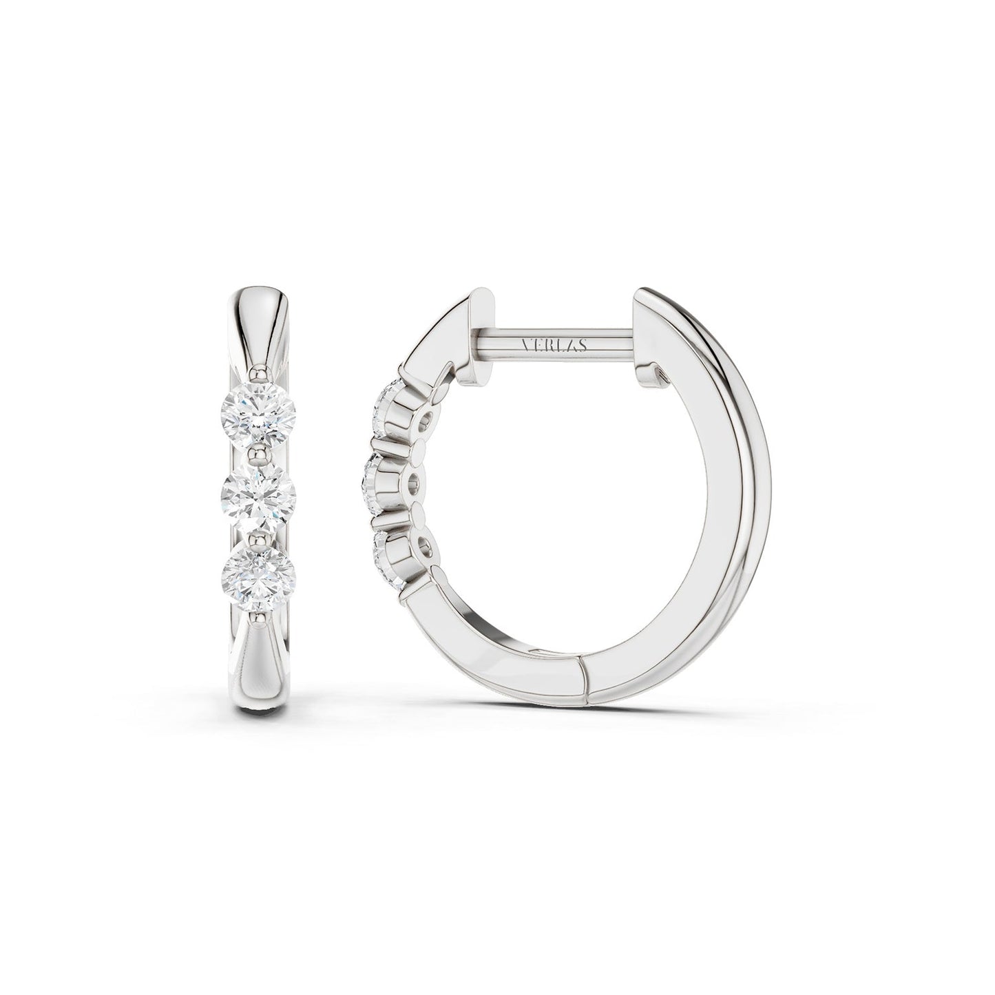 Everyday Tri-stone Hoops