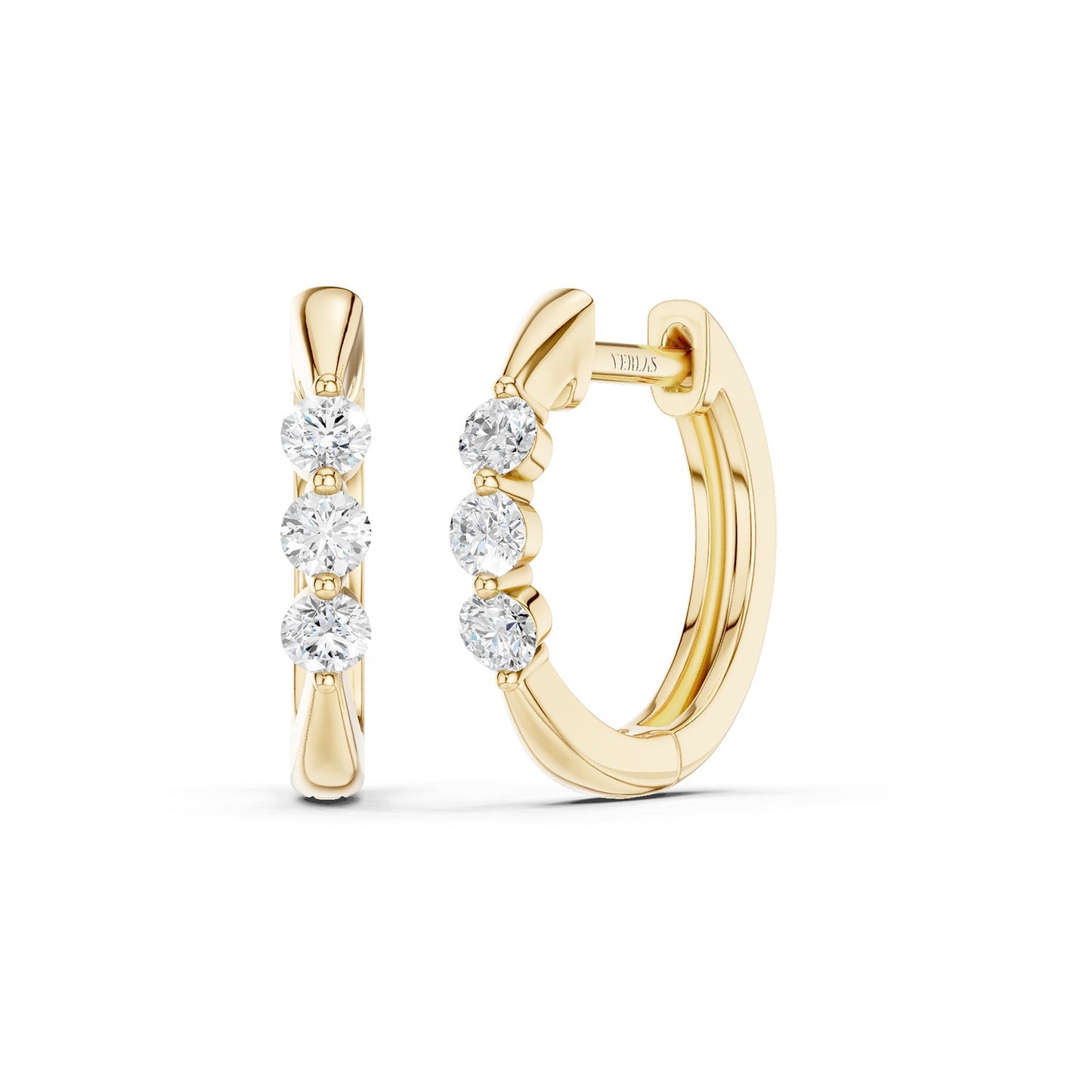 Everyday Tri-stone Hoops