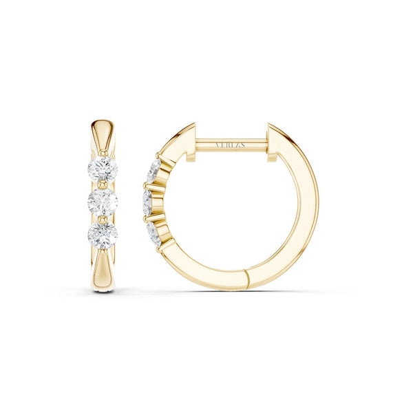Everyday Tri-stone Hoops