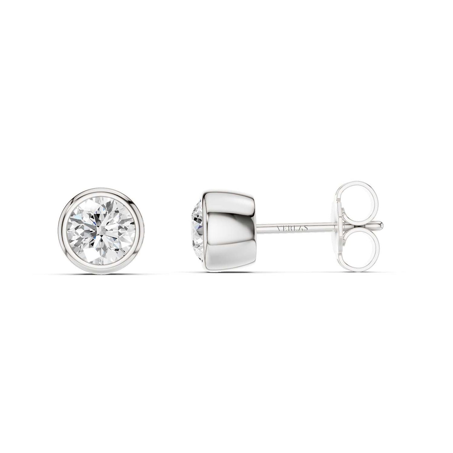 Encompassing Bezel Round Solitaire Studs