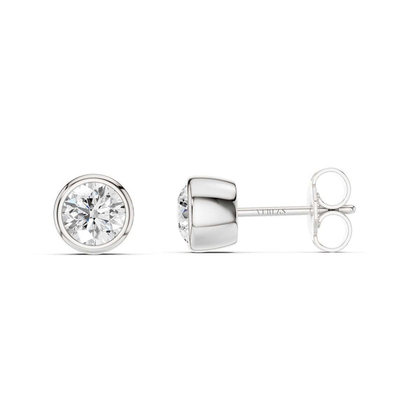 Encompassing Bezel Round Solitaire Studs