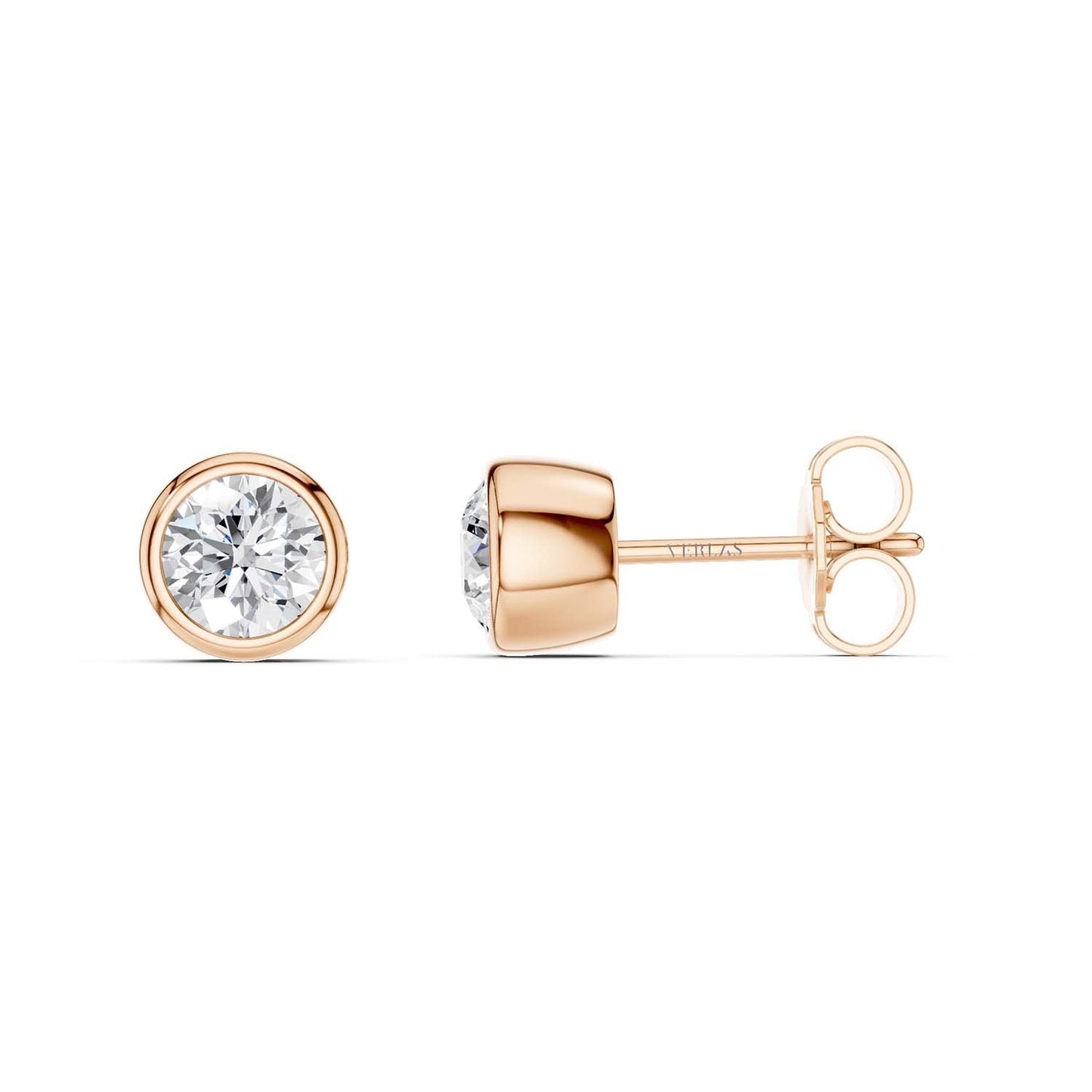 Encompassing Bezel Round Solitaire Studs