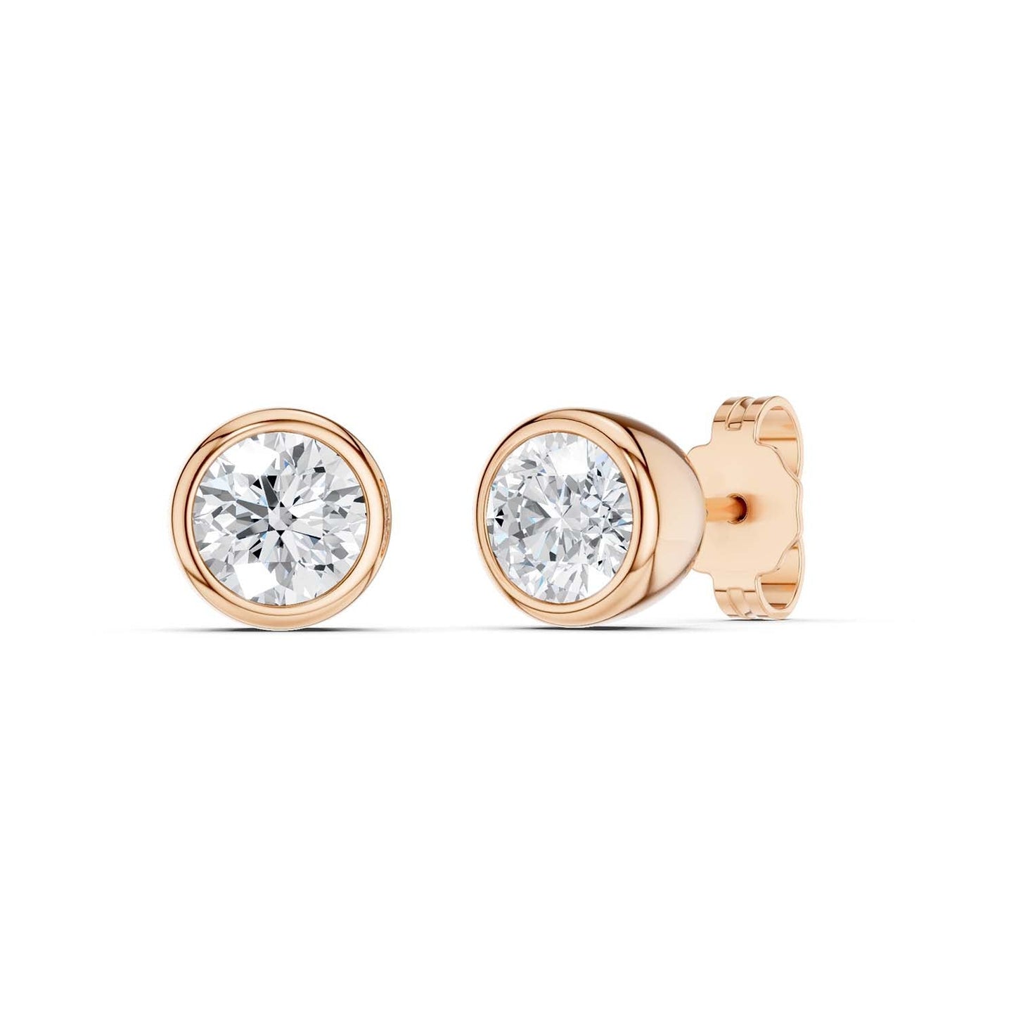 Encompassing Bezel Round Solitaire Studs