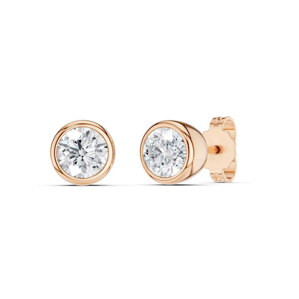 Encompassing Bezel Round Solitaire Studs