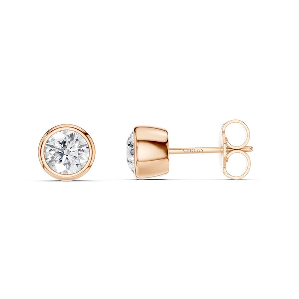 Encompassing Bezel Round Solitaire Studs