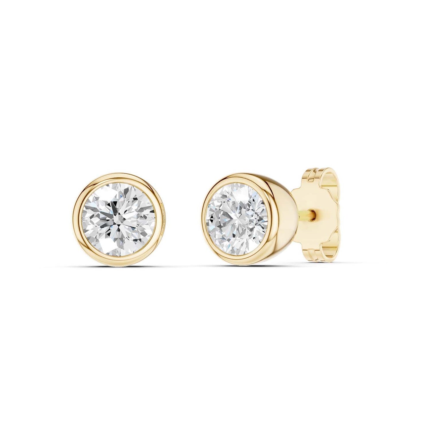 Encompassing Bezel Round Solitaire Studs