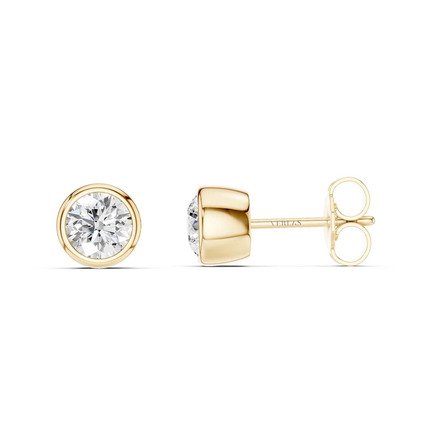 Encompassing Bezel Round Solitaire Studs