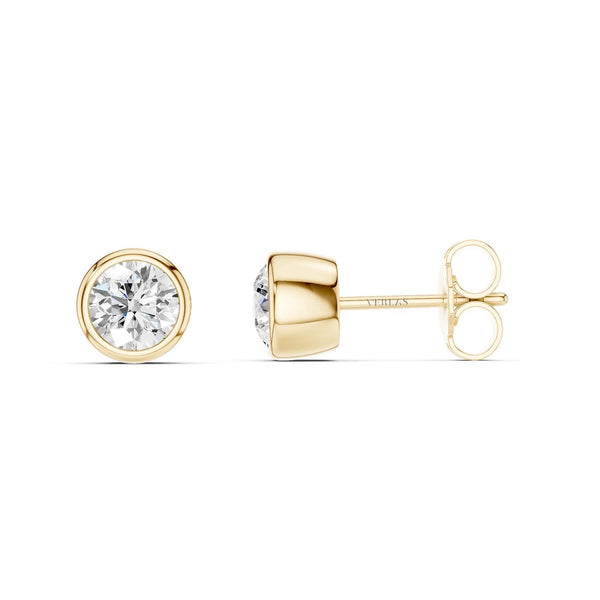 Encompassing Bezel Round Solitaire Studs