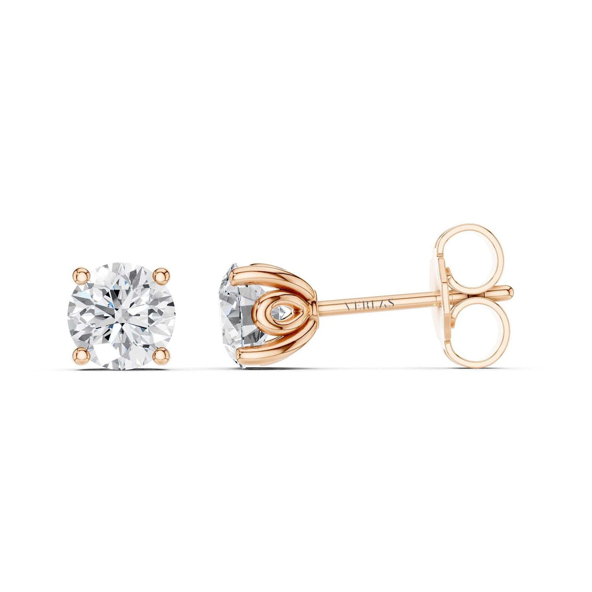 Floral Blossom Round Solitaire Studs