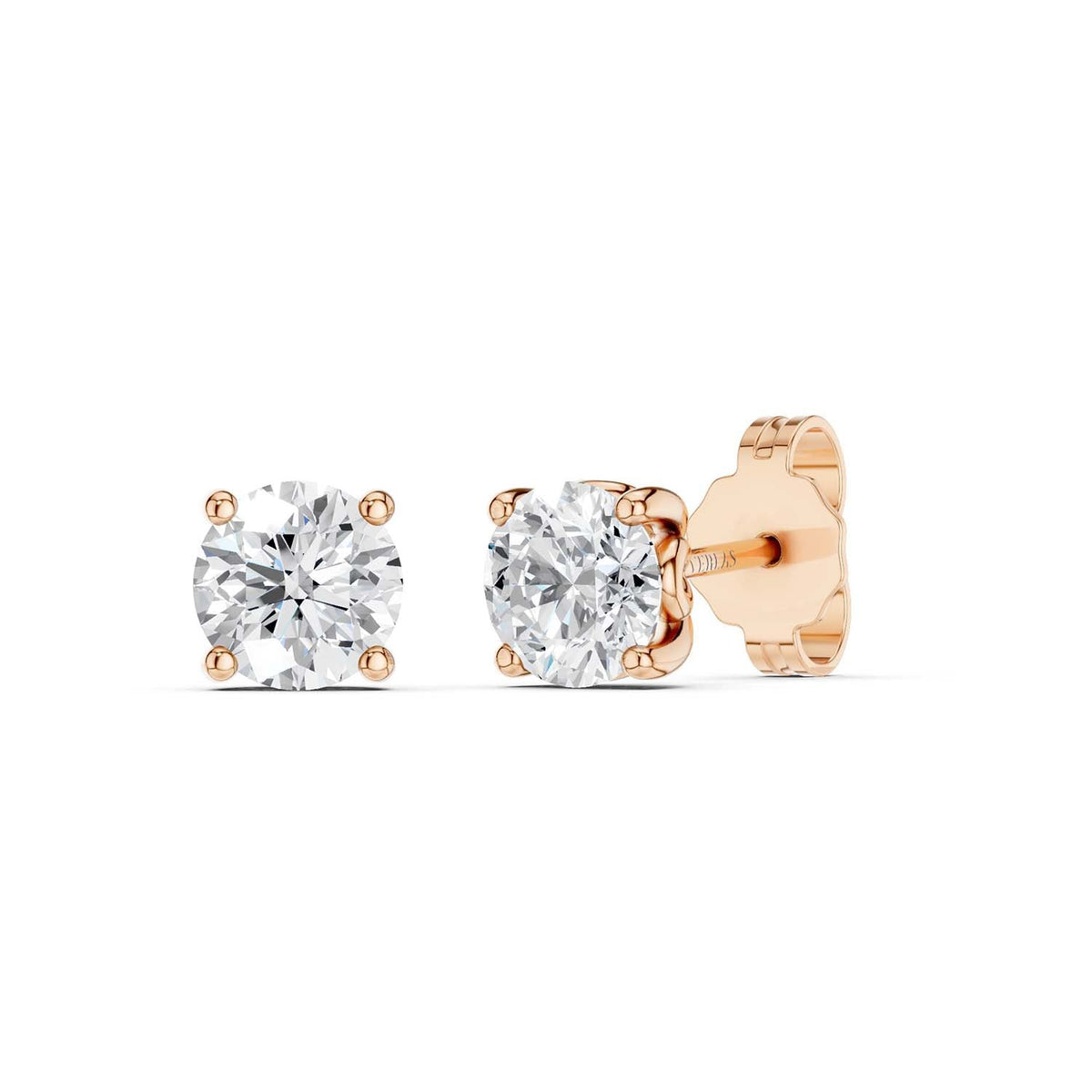 Floral Blossom Round Solitaire Studs