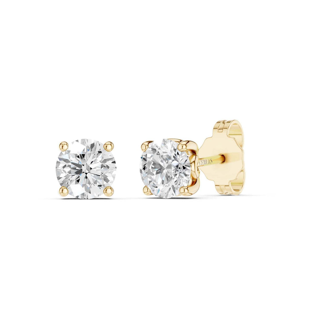 Floral Blossom Round Solitaire Studs