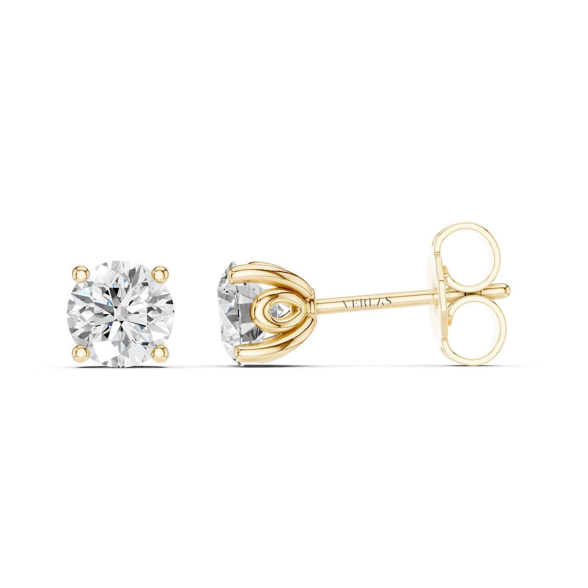 Floral Blossom Round Solitaire Studs