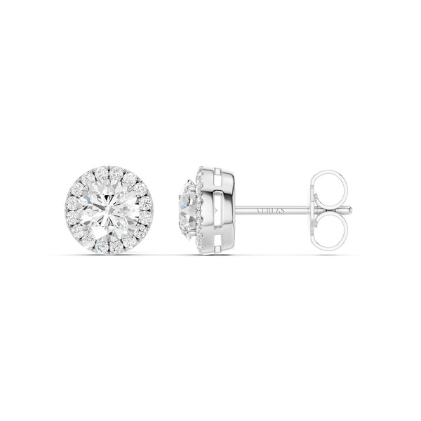 Round-Cut Halo Studs