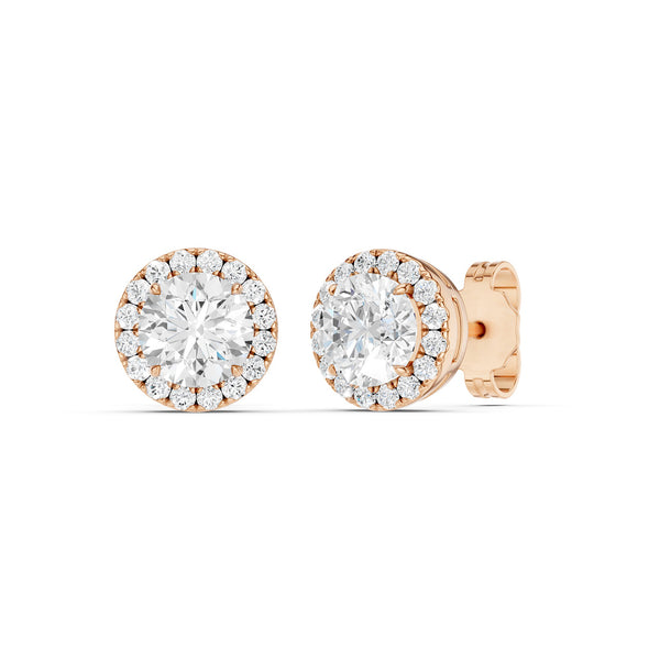 Round-Cut Halo Studs