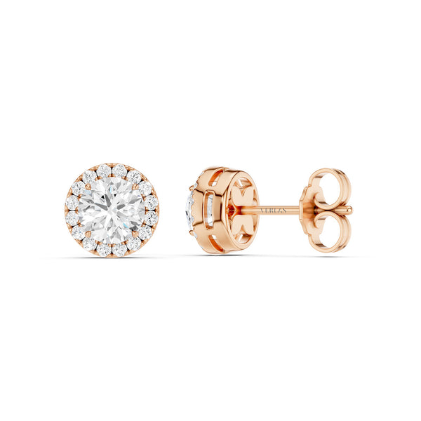 Round-Cut Halo Studs