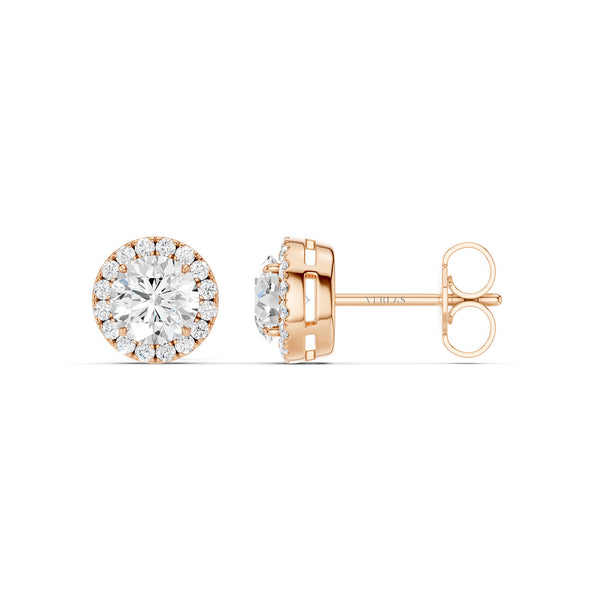 Round-Cut Halo Studs