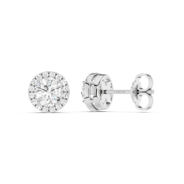 Round-Cut Halo Studs