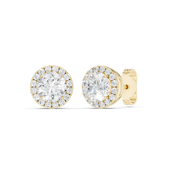 Round-Cut Halo Studs