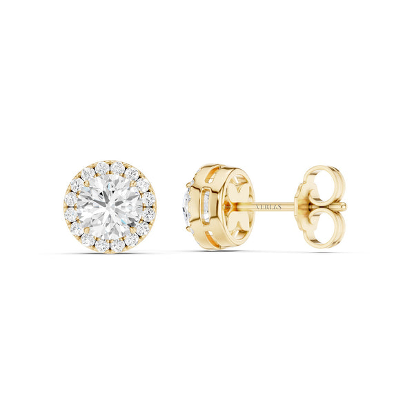 Round-Cut Halo Studs