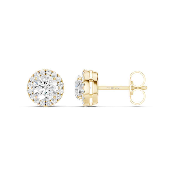 Round-Cut Halo Studs