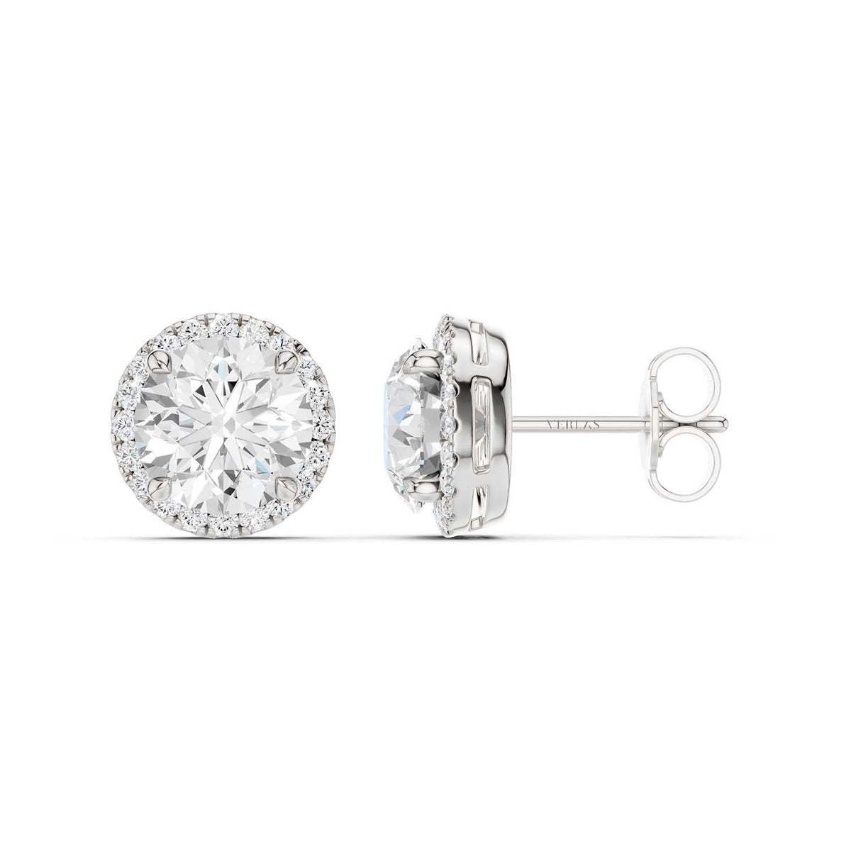 Round-Cut Halo Studs