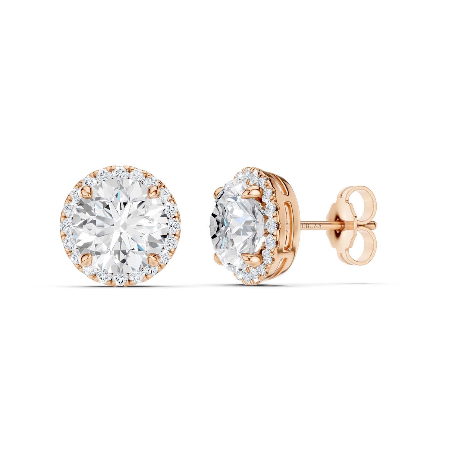 Round-Cut Halo Studs