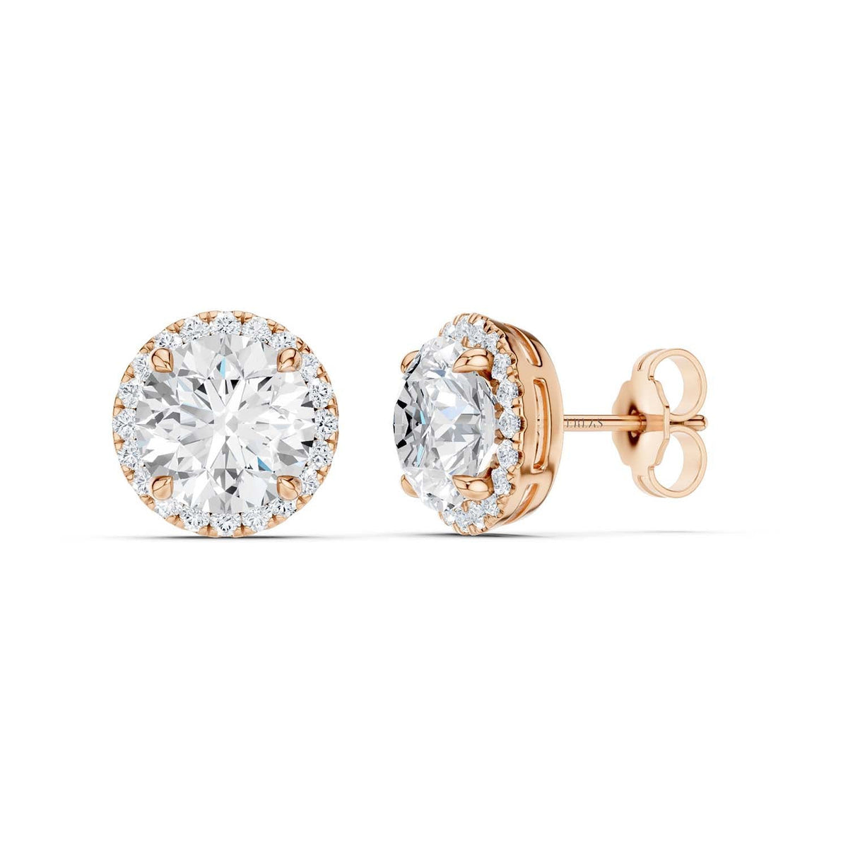 Round-Cut Halo Studs