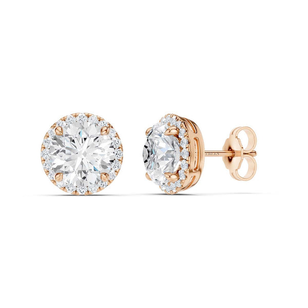 Round-Cut Halo Studs