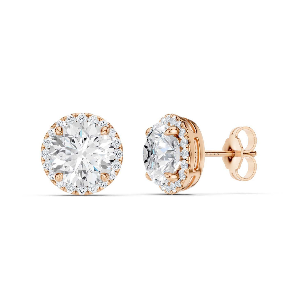 Round-Cut Halo Studs