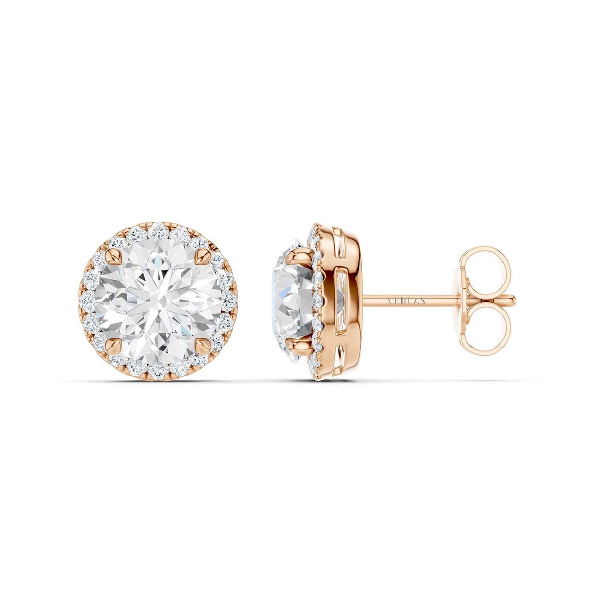 Round-Cut Halo Studs