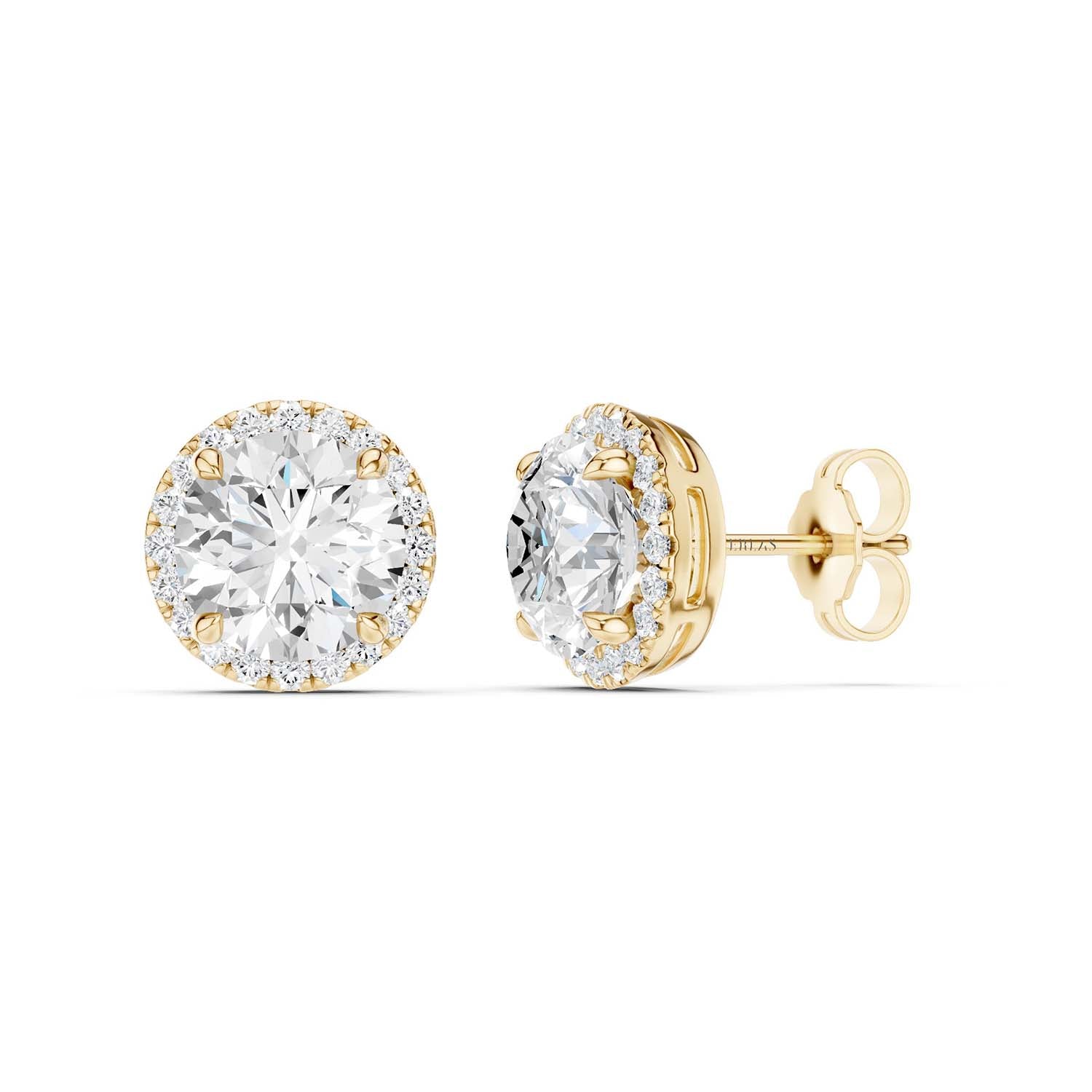 Round-Cut Halo Studs
